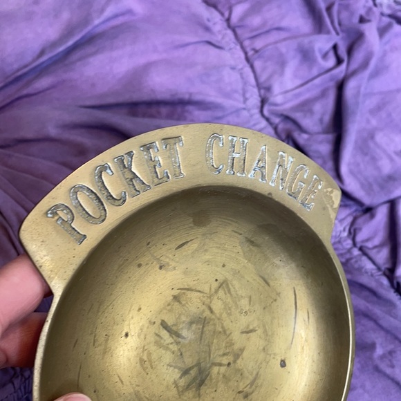 Metal vintage brass pocket change decorative trinket dish - Picture 3 of 4